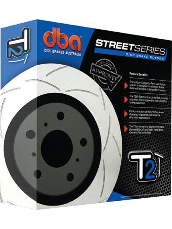 DBA | T2 Street Series Slotted Front Rotors PAIR | MK5/MK6/MK7/MK7.5 GTI