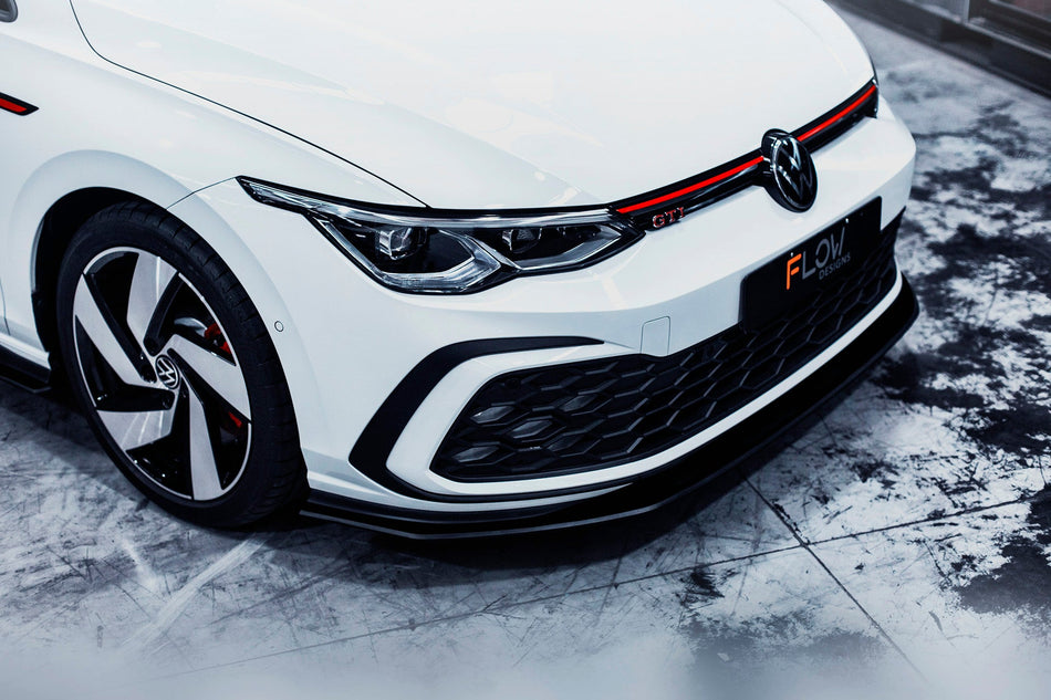 MK8 Golf GTI Front Lip Splitter & Bumper Reinforcement Plate (GLOSS BLACK)