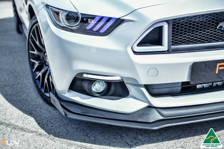 White Ford Mustang S550 FM Front Splitter Winglets