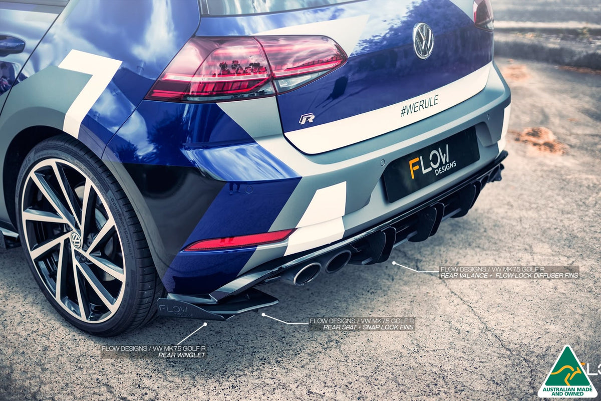 Blue Volkswagen MK7.5 Golf R Rear Diffuser