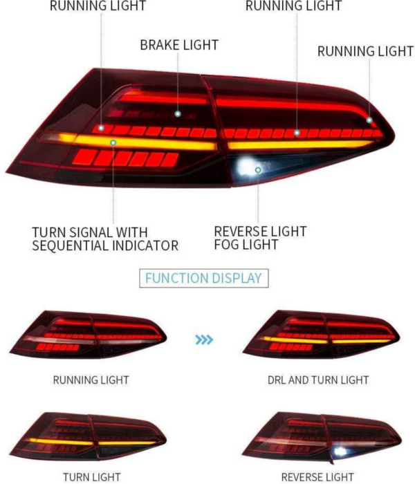 iilumo | MK7.5R Style Tail Lights [RED]